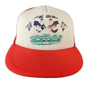 Police Sheriff 1983 Pig Bowl Trucker Hat Mens One Size Vintage 80s Snapback Cap